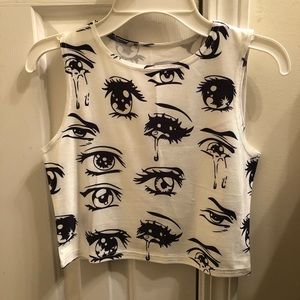 Cropped tank top anime pattern